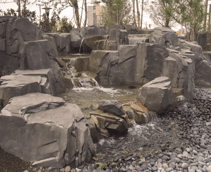 Artificial Rockwork Waterfall